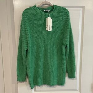 Zara Vibrant Green Crew Neck Sweater
